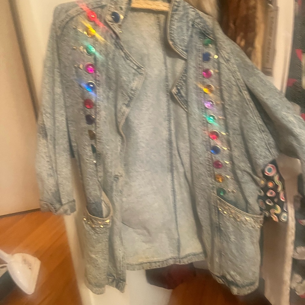 Vintage 80s Bedazzled Denim Jacket